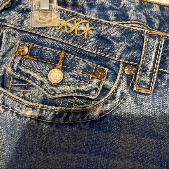 TRUE Religion Flare Distressed Jeans, vintage size 30, used condition, - Picture 5 of 9